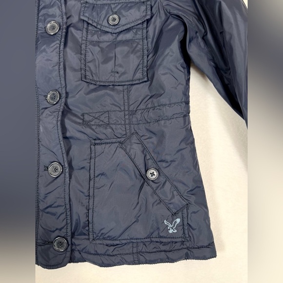 AMERICAN EAGLE OUTFITTERS‎ Utility Quilted Interior Full Zip Jacket Navy Small - Picture 4 of 13